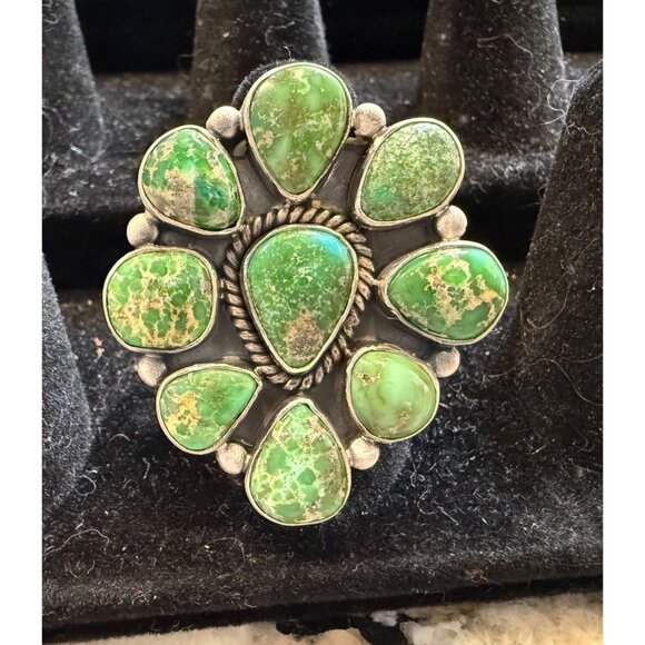 NWOT SS 925 Artisan Sonoran Mountain Turquoise Cluster Statement Ringadj 14g